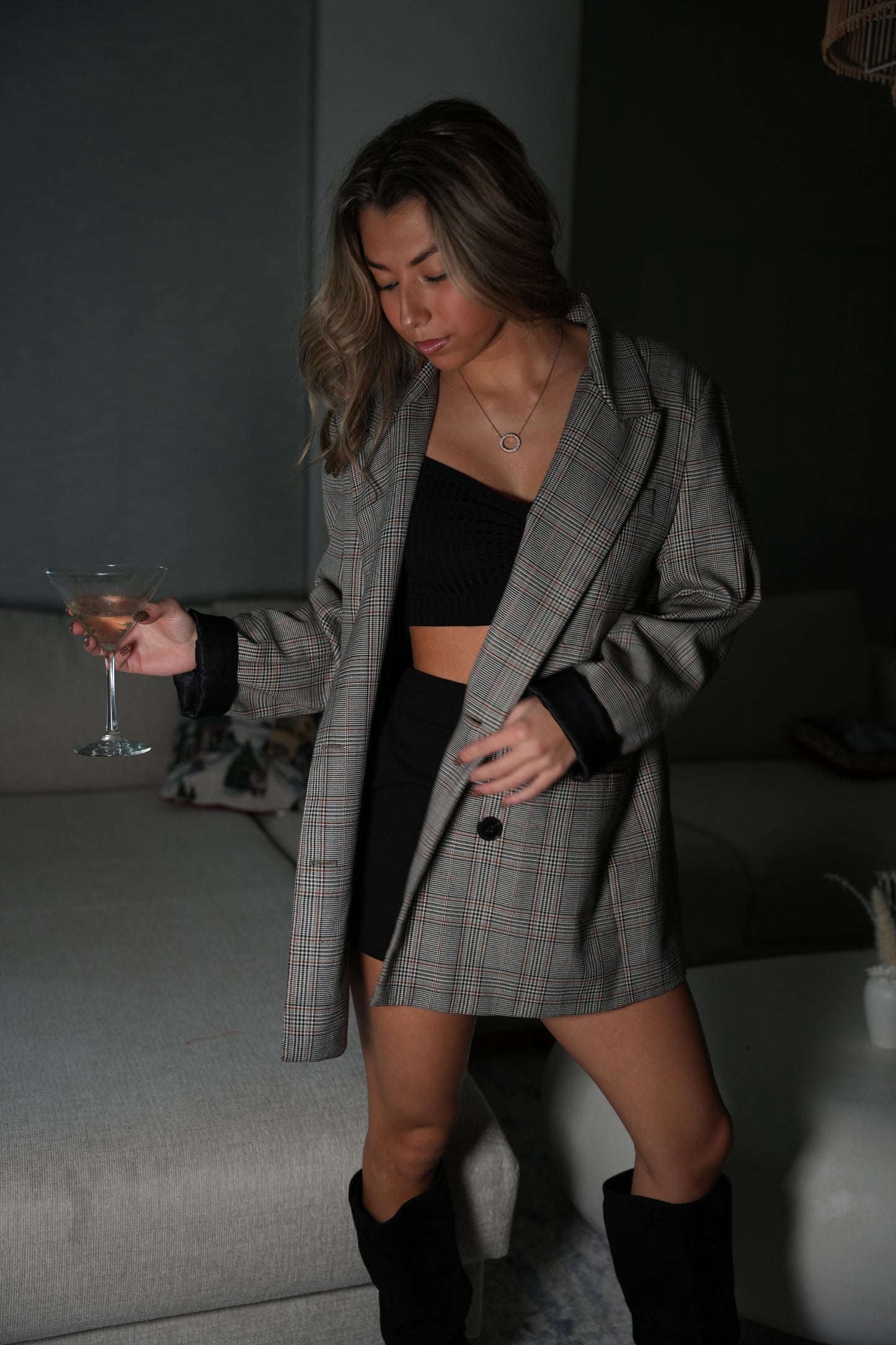 Zara Plaid Oversized Blazer