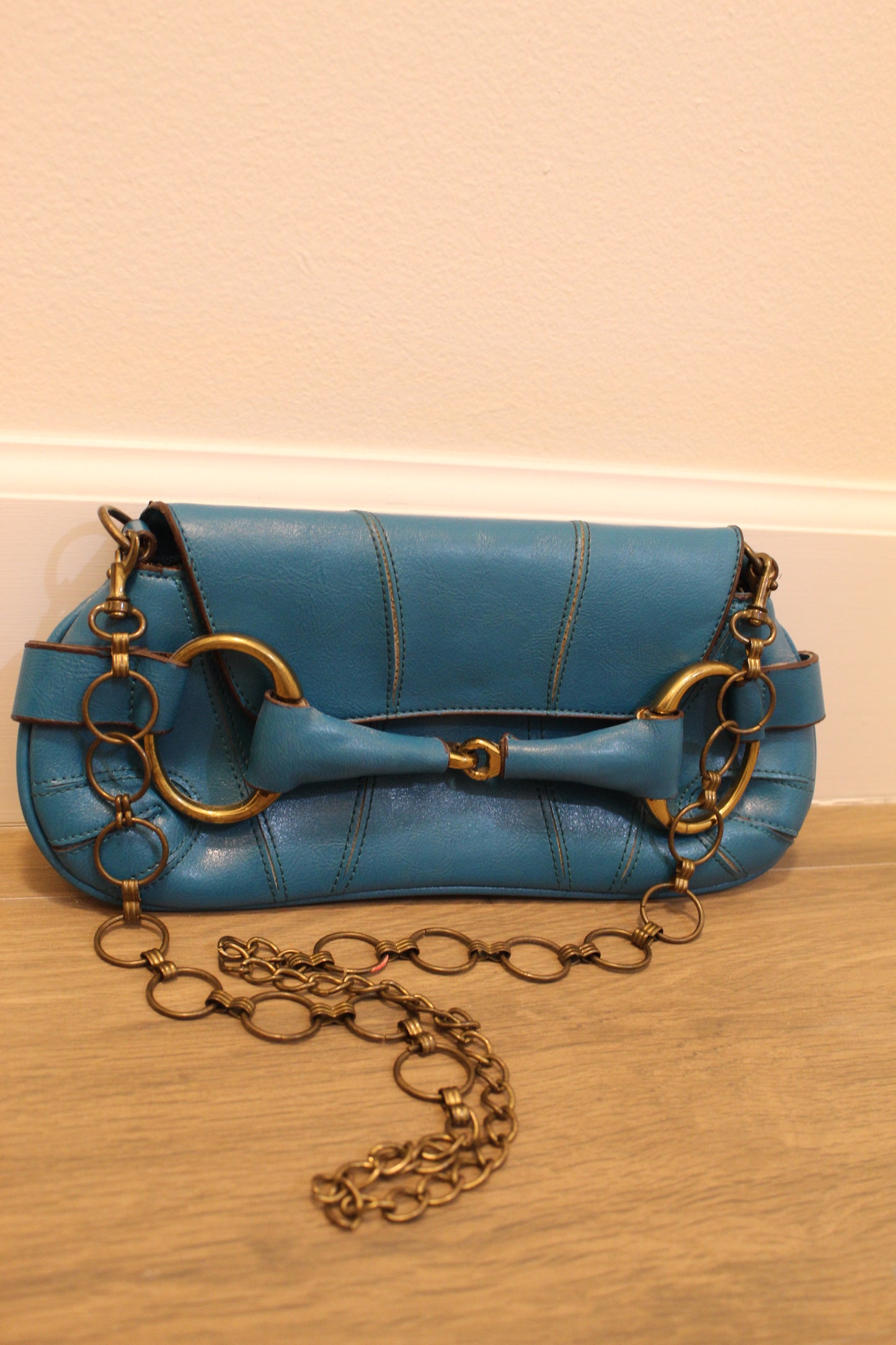 Turquoise Chain-Link Elegance Bag