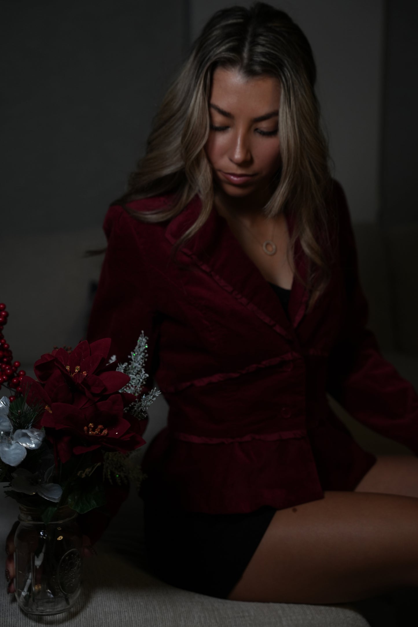 Red Velvet Blazer