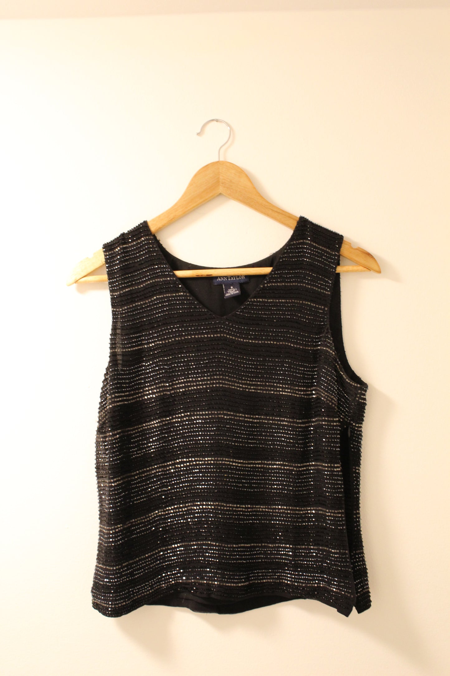 Ann Taylor Black Sequin Tank