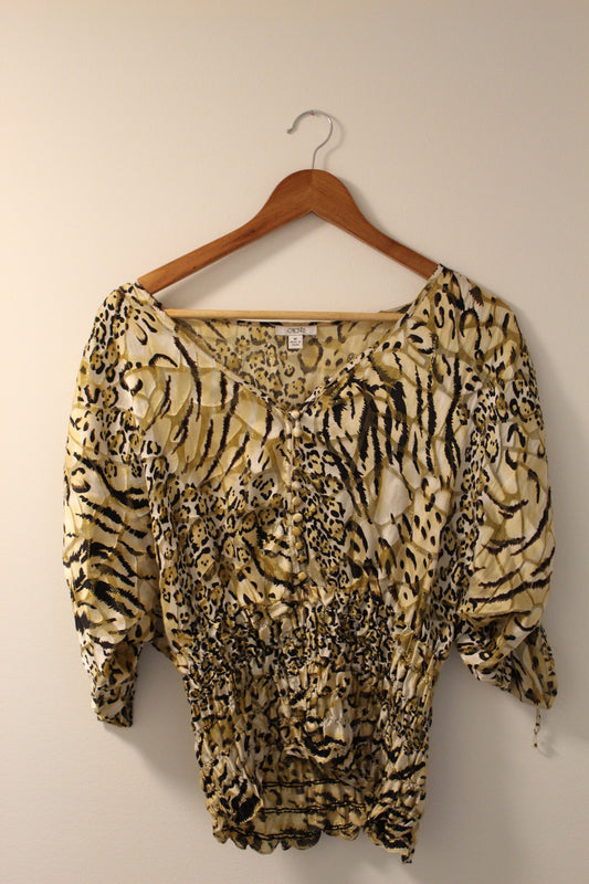 Cache Wild Glam Animal Print Top