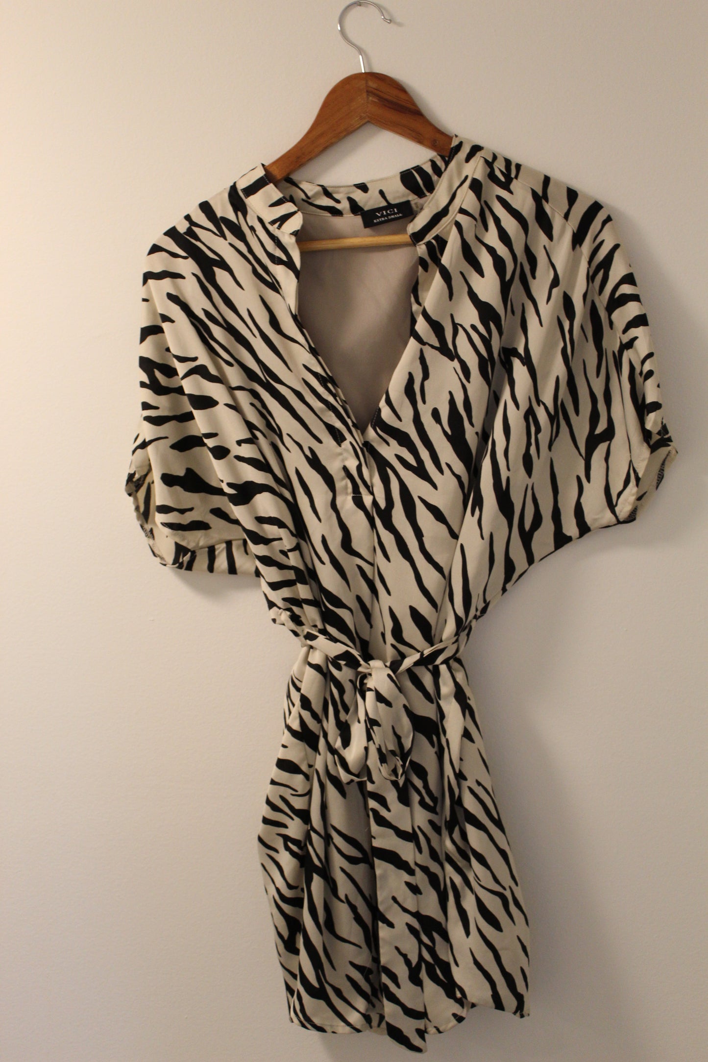 Zebra Print Wrap Dress