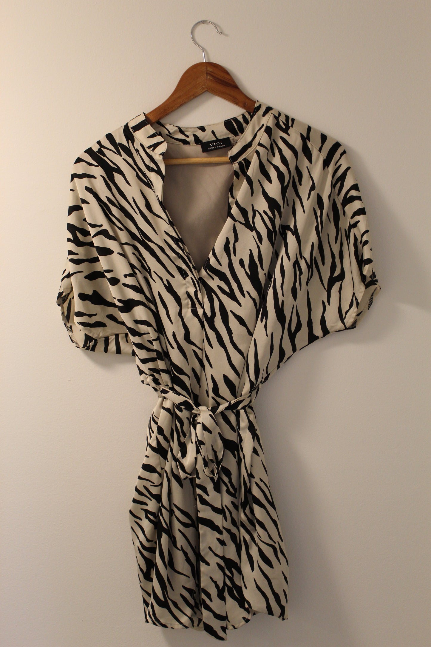 Zebra Print Wrap Dress