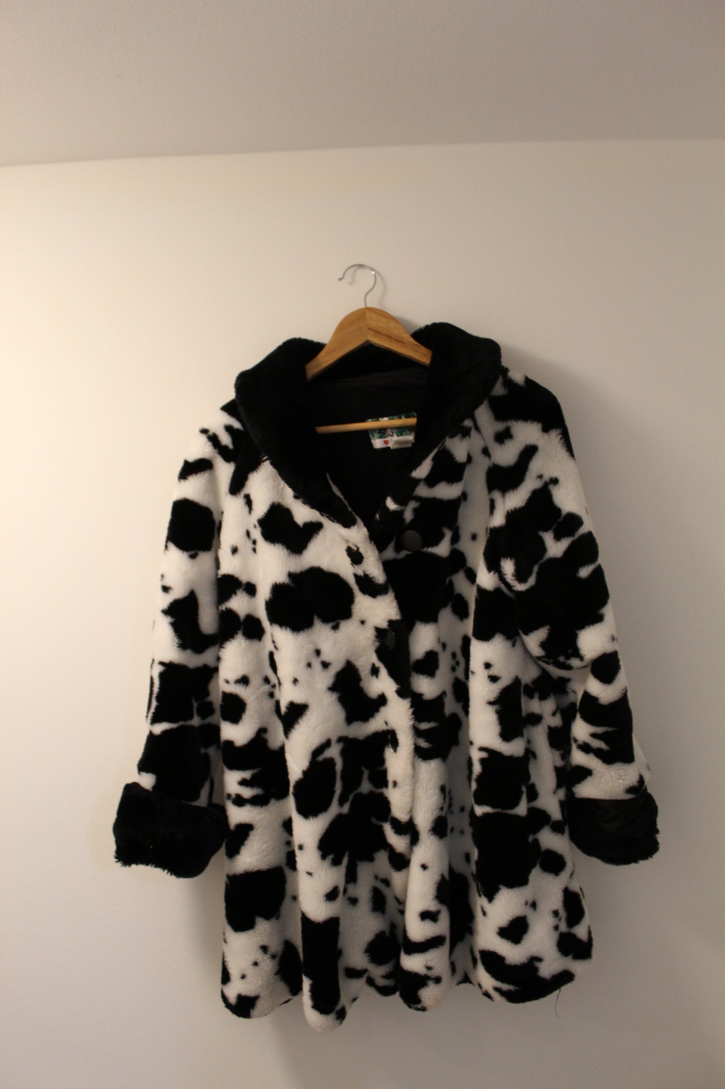 Cow Print Fur Coat SZ L