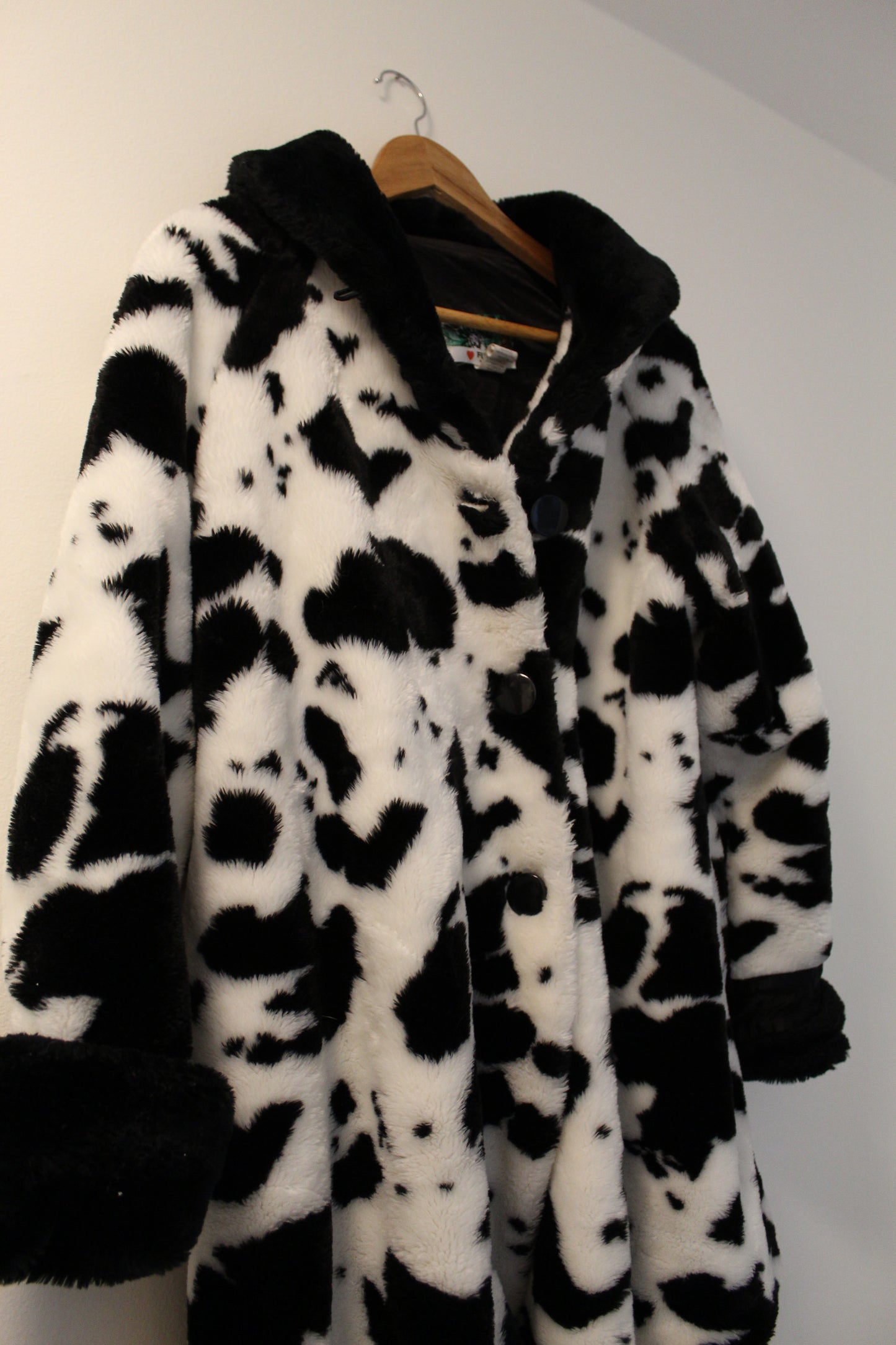 Cow Print Fur Coat SZ L